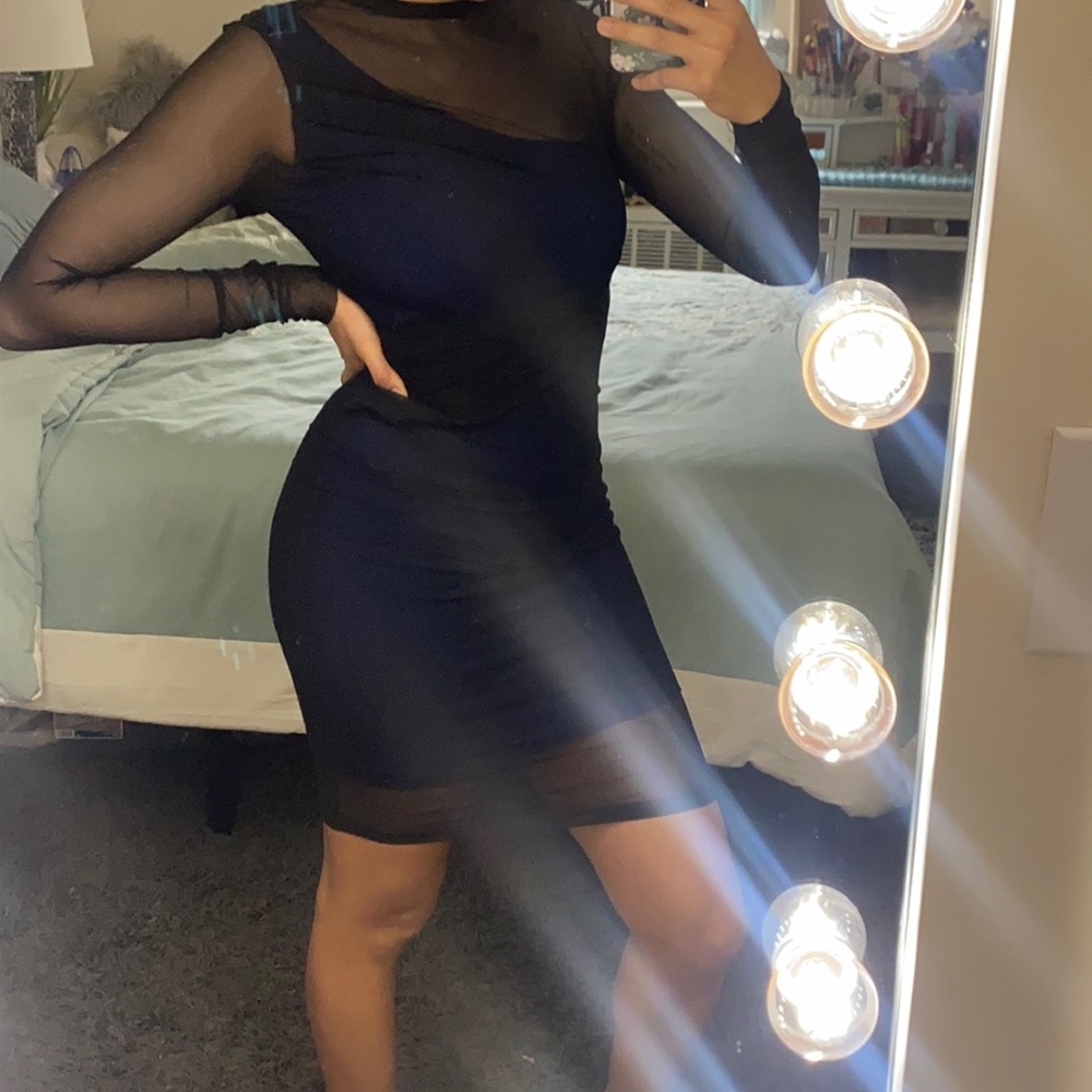 French Connection black and blue dress size 6 in good condition